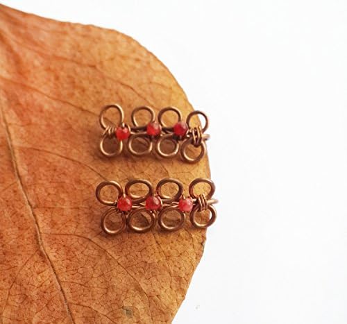 Red jade ear pin - Ear climber Ear climber earring Pierced ear cuff Pierced earring Climber earrings Bobby pin earring Jade jewelry