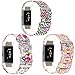 For Fitbit Charge 2, Wishteta Silicone Replacement Band for Fitbit charge 2 band/Charge 2/Fitbit 2/Charge 2 Fitbit / Fitbit Charge 2 Bands (3PCS-FLOWERS-03)