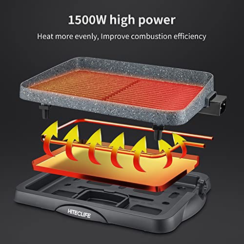 Electric Grill Indoor Korean BBQ Barbecue Flat Tabletop Granite Stone