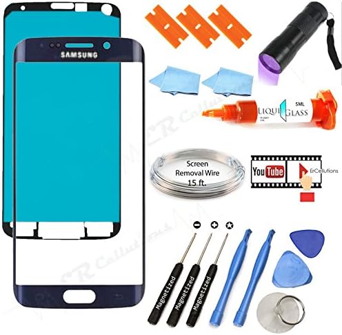 Samsung Galaxy S6 Glass Screen Replacement Full Kit 13 Piece and Instructional Video (Black Sapphire)