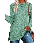 GOLDPKF Women Long Sleeve T Shirts Tunic Crewneck Loose Casual Tops and Blouses