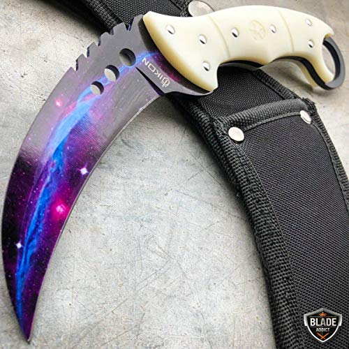 Karambit Fixed Blade Talon Claw Knife w/Sheath (Limited Edition) (White