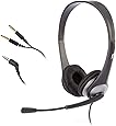 Cyber Acoustics Stereo Headset, headphone with microphone, great for K12 School Classroom and Education (AC-204), Black