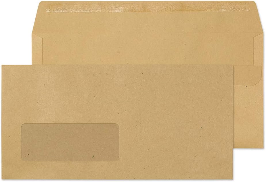 Blake Purely Everyday DL 110 x 220 mm 80 gsm Self Seal Wallet Window Envelopes (11884) Manilla - Pack of 1000