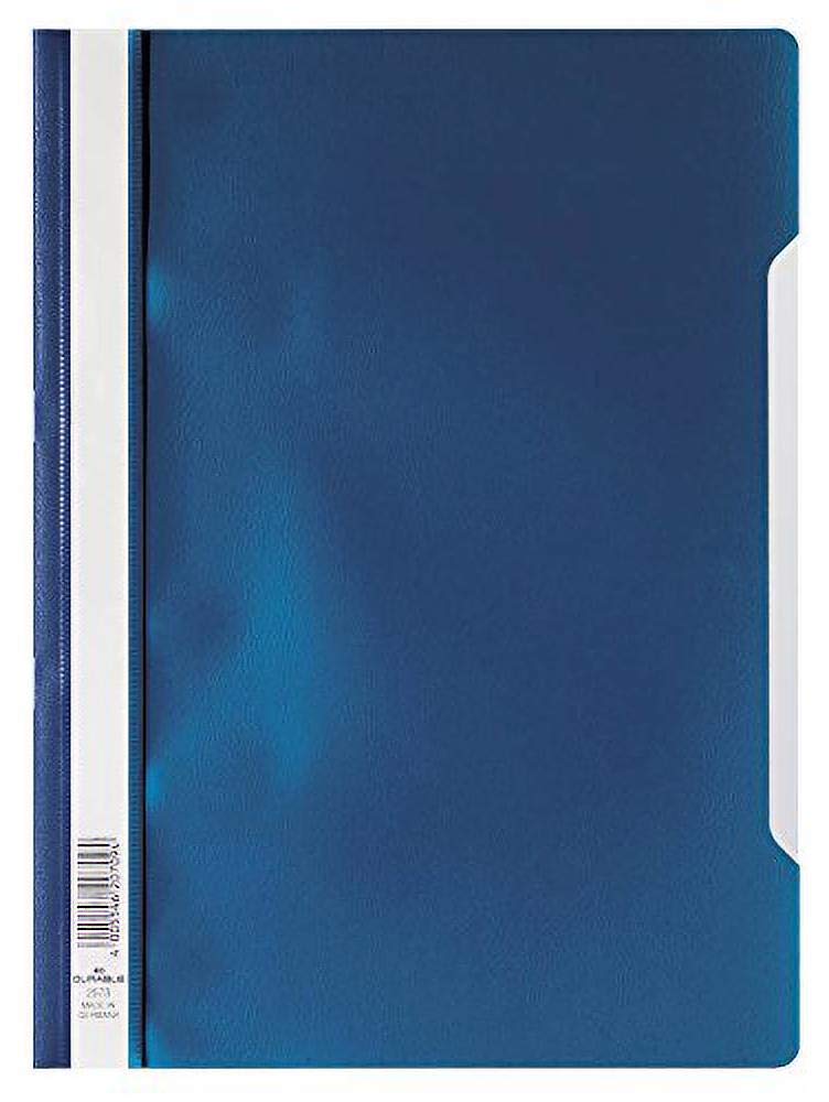 Durable 252307 Clear View Folder-Report File A4 PP, Dark Blue - Pack of 25