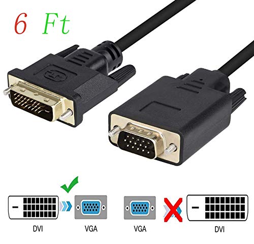 DVI Cable，DVI to VGA Adapter DVI-D 24+1 Male to VGA HD 15Pin Male Dual Link Video Cable Support 1080P Full HD from Laptop, PC Host, Graphics Card to Monitor Display or Projector - Black 6FT Xhwykzz - Thumbnail 6