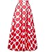 NINEWE Women's Rayon Spandex High waist Shirring Maxi Skirt with Pockets Redpot US14