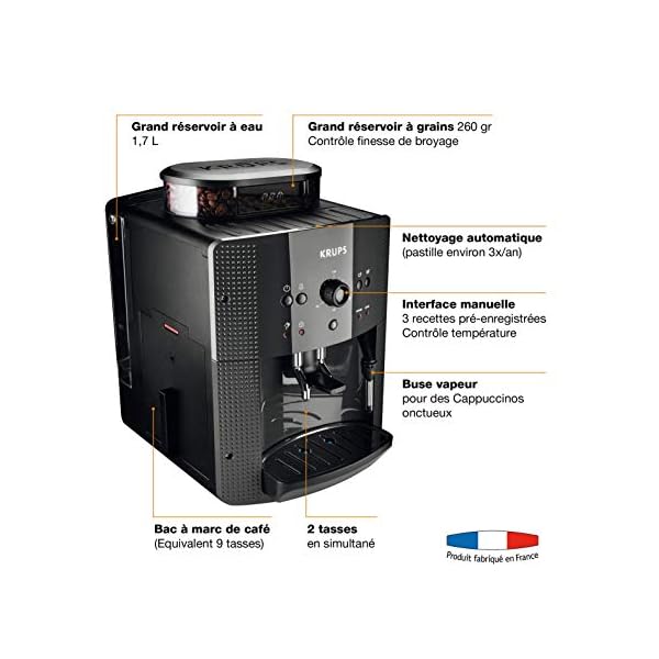 Krups Automatic Espresso Machine Yy8125fd Beans Kaffeemuhle Mit Handdruck 15 Bar Dampfduse Schwarz Kaffeeautomaten Test