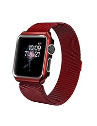 Anmerk   Correa de repuesto para iWatch, correa de malla Milanese con funda de acero inoxidable con cierre magnético para Smart Watch Series 1 2 3 4 Sport Edition, 38 mm