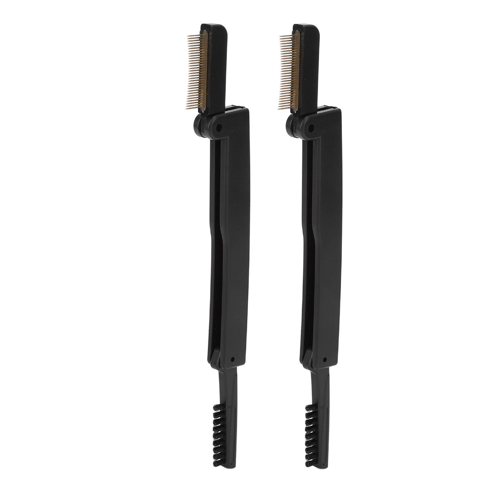 life Folding Eyelash Comb,2 Pcs Stainless Steel Teeth Eyebrow Comb Eye Lashes Separator Mascara Shaper Brush Makeup Brush Beauty Tool Folding Eye Lash Brow Comb