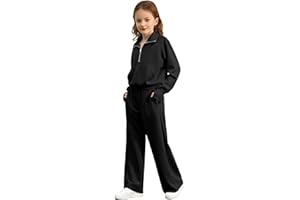 Kids Girls Sweatsuit 2 Piece Tracksuit Jogging Outfits Set Half Zip Sweatshirt Sweatpant Fall Winter Athletic Sweatsuits