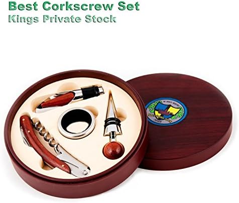 Best Quality Corkscrew Set,Winner BUYERS CHOICE AWARDS, Waiters Corkscrew Set, Corkscrew Wine Opener, Wedding Gift, Groomsmen Gift, by Kings Private Stock