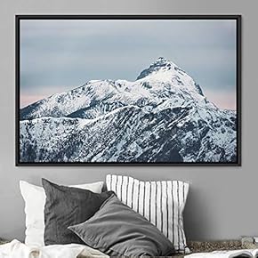 signwin Framed Canvas Wall Art Snow Mountain Cool...