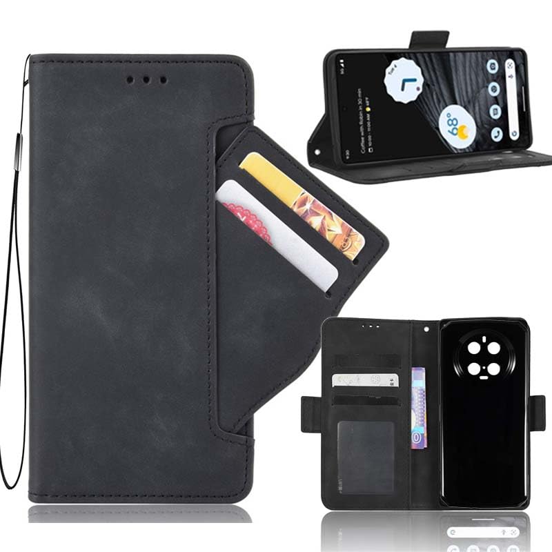 Auotu PU Leather with camera lens protection Wallet Pouch Flip Case Cover With Stand Card Slot Design For DOOGEE DK10 Smartphone (Black)