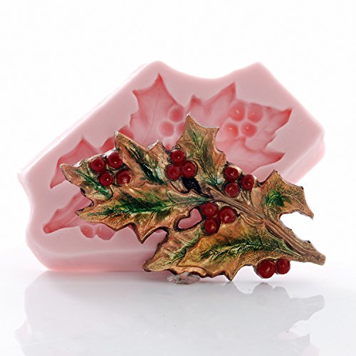 Holly Leaf Flexible Silicone Mold, Fondant, Candy, Chocolate, Food Safe, Polymer Clay, Resin Mold, Epoxy and so much more