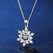 ANEWISH Fine Jewelry Necklace for Women Cubic Zirconia Snowflakes Sterling Silver Pendant for Girl Lady Bride