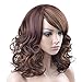 eNilecor Short 2 Tones Brown Mixed Golden Blonde Highlights Wigs,14'' L, Brown