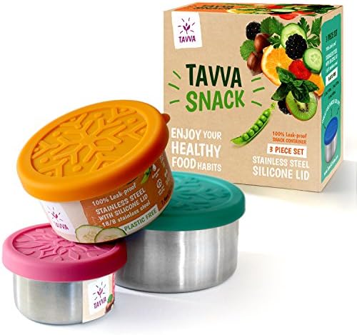 Stainless Steel Food Storage Containers with Lids - Silicone Lids | Leakproof Lunch Containers | Reusable | Stackable [Set of 3] (Pink/Orange/Green)