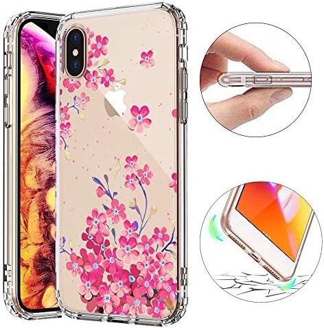 KeKeYM iPhone 7 Plus Cases Clear, Cover for iPhone 8 Plus, Ultra Slim Transparent Soft TPU Silicone Floral Back Clear Protector Cover Case for iPhone 7 Plus/iPhone 8 Plus 5.5 inch - Flower 02