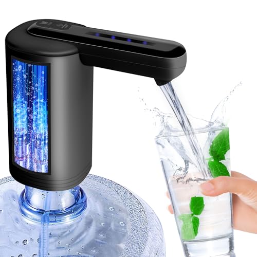 KIROGILY Dispensador de Agua Garrafon, Dispensador de Agua Recargable por USB Todo en Uno, Bomba de Agua Garrafon Portátil, Garrafon Dispensador Bombeo Rápido 2 Motores