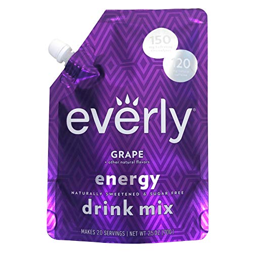 Everly Energy Natural Energy Drink Mix Powder, Sugar Free, Natural Sweeteners, Organic