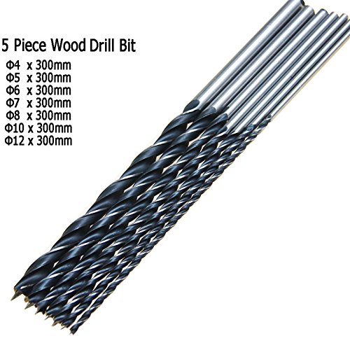 Tool - 7 Pieces 12" 300mm Extra Long Twist Brad Point Wood Drill Bit Set 4 5 6 7 8 10 12mm Ing Drilling Ol