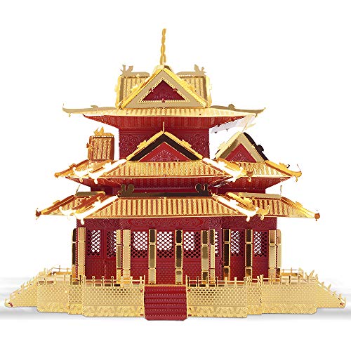 Piececool 3D Metal Puzzles for Adults, Watch Tower of Forbidden City Model Kits, Chinese Traditional Architecture Building Blocks Kits 3D Puzzle Anxiety Relief Toys Gift, 126 Pcs