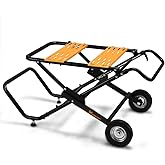 WORKESS Portable Table Saw Stand, 330 Lbs Load Capacity Rolling Foldable Table Saw Table with 8 Inch Wheels, Heavy Duty Const
