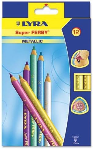 Dixon Ticonderoga 3721122 Super Ferby Woodcase Pencil, Assorted Colors, 6.25 mm, 12 per Pack