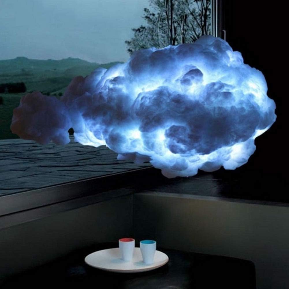 DENGNILAI Creative Floating White Cloud Chandelier,[northern Europe] American Style Village Pendant Lamp [art] Personality Hotels Raindrop Living Room Ceiling Pendant Lighting-diameter 40cm Warm Light