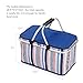 iwill CREATE PRO Blue Insulated Picnic Basket - Collapsible Ultra-Size Insulated Picnic Basket for Outdoor Picnic or Camping Use