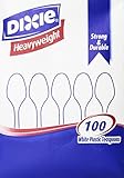 DXETH207 Dixie Heavyweight Plastic Cutlery Teaspoons - 100ct
