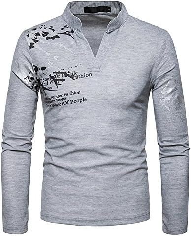 Men's Long Sleeve Polo Shirt Standing Collar Casual Golf T-Shirt Sweatshirt