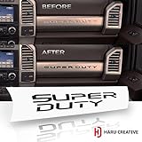 Haru Creative - Dashboard Glove Box Letter Insert Overlay Vinyl Decal Compatible with and Fits 2017 2018 Ford Super Duty F250 F350 F450 - Matte Black