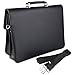 S-ZONE Mens Leather Flapover Briefcase Messenger Bag fit 14 inch Laptop Bag