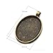 IGOGO 20 PCS Oval Pendant Trays Pendant Blanks Cameo Bezel Cabochon Settings - 30x40 mm Antique Bronze Color