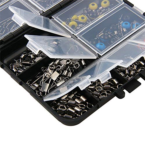 160 STÜCKE Angelzubehör Kit Mit Tragbaren Aufbewahrungsbox Angelgerät Set Mit Jig Hooks Roll Swivel Weight Bead… – Bild 8