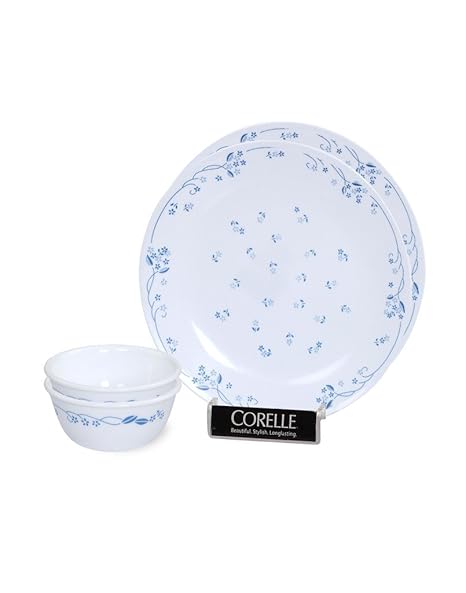 Corelle Provincial Bachelor Glass Dinner Set, 4-Pieces, Blue