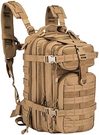GreenCity Small Military Assault backpack Tactical Waterproof Backpack hydration backpack pack camel pack for outdoor Camping Hiking Trekking and Sports (Tan)