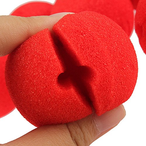 Dealglad 100 Pcs/Lot Novelty Sponge Ball Red Clown Magic Nose for Halloween Party Masquerade Costume Ball