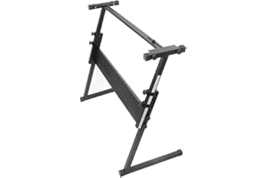 Kuyal Adjustable Keyboard Stand Z-Shape Electric Piano Rack Stand Folding Music Piano Keyboard Metal Stand