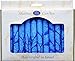 Shabbat Candles - Decorative Taper Candle Set with Fancy Azure, Royal Blue, and Blue Stripes - Safed Candles - Made in Israel