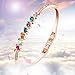 Menton Ezil Vintage Owl Charm Adjustable Bracelet Rose Gold Crystal Bracelets with Lobster Clasp Jewelry (Rainbow Purple)
