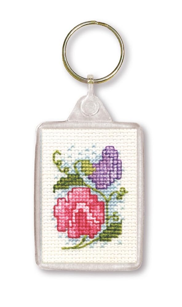 Sweet Peas Keyring - Cross Stitch Kit