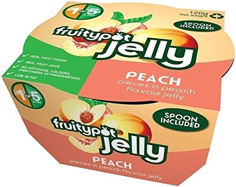 Fruity Pot Jelly Peach in Peach Flavour Jelly 120g - Pack of 6