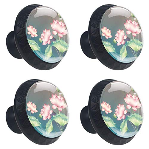 Idealiy Glowing Lotus and Root Door Drawer Pull Handle Furniture Decoration for Kitchen Cabinet Dressing Table
