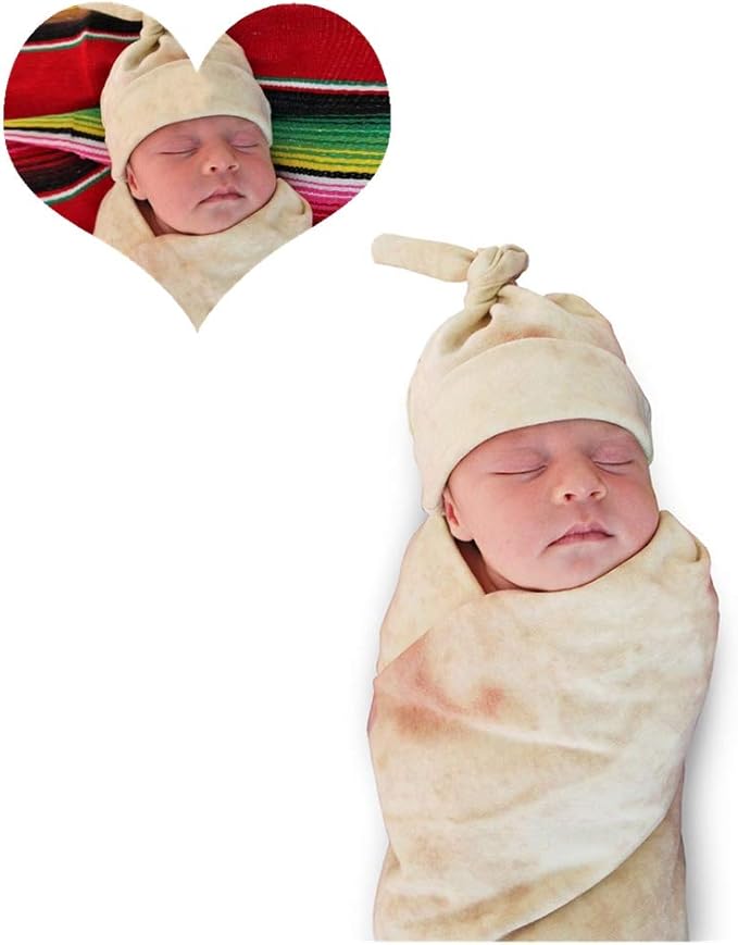 Baby Burrito Blanket,Novelty Burrito Baby Blanket Flour Tortilla