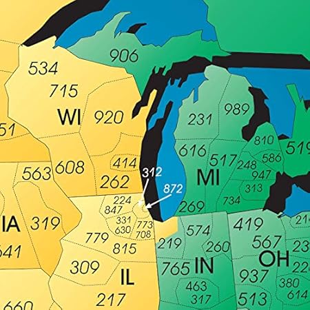 Amazon Com North America Satin Finish Full Color Time Zone Area Code Map With Reverse Lookup Large 24 By 35 Inch Wall Size Office Products