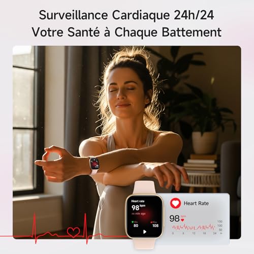 ENOMIR Men's Women's Smart Watch, 1.85 Inch Smartwatch with Built-in Alexa & 3ATM Waterproof, 100+ Sports Modes SpO2/Sleep/Heart Rate, Pedometer & Calories, Compatible with Samsung iPhone Android