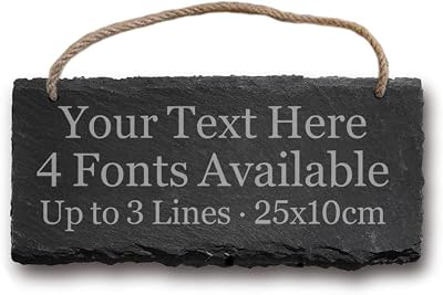 EDSG Garden Sign Engraved Slate Plaque Custom Text Outdoor Decoration